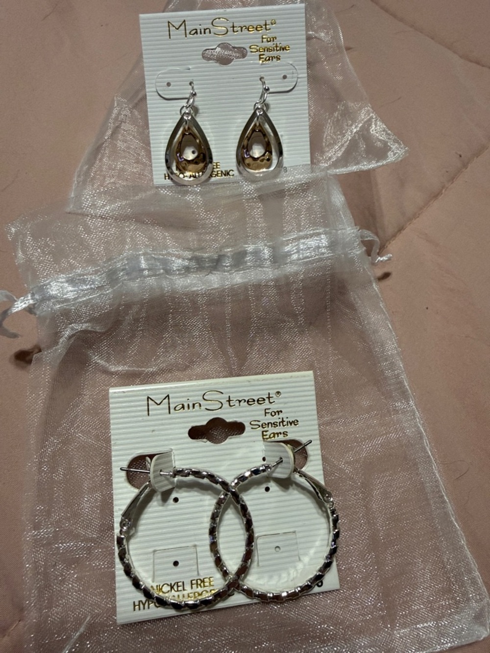 Silver Hoop and Teardrop Earring Duo - Silver